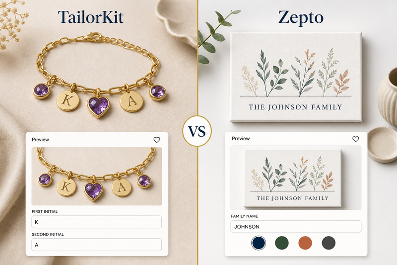 TailorKit vs. Zepto Product Personalizer: Which Shopify App Is Right for Your Store?
